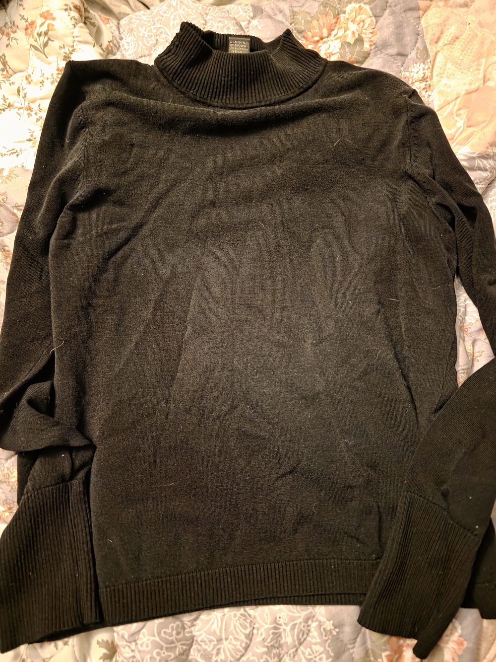 august silk Black Turtleneck Sweater